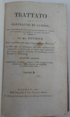 Trattato del contratto di cambio della negoziazio, Robert Joseph Pothier,Trattato del contratto di cambio della%
