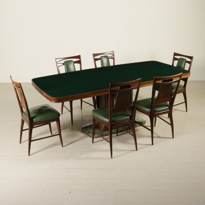 {* $ 0 $ *}, mesa de los años 50, mesa de los 50, mesa vintage, mesa moderna, vintage de los 50, moderna de los 50, tapa de cristal, vidrio retro tratado, vintage italiano, antigüedades italianas modernas