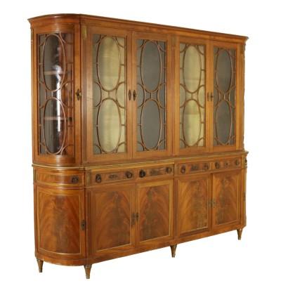 {* $ 0 $ *}, notched bookcase, antique bookcase, antique bookcase, 900 bookcase, six-door bookcase, antique furniture, antique furniture, mahogany bookcase, mahogany feather bookcase