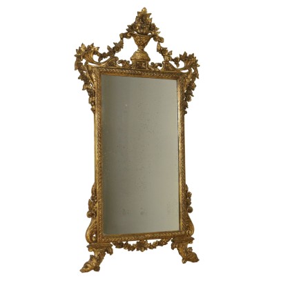 {* $ 0 $ *}, miroir de style, miroir 900, miroir doré, miroir en bois doré, miroir du début des années 1900, miroir du début des années 1900