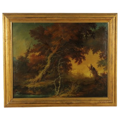 Paysage Autoumnal Huile sur Toile XIXeme siècle