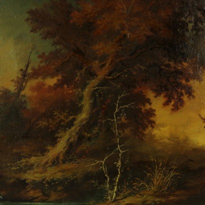 Paysage Autoumnal Huile sur Toile XIXeme siècle