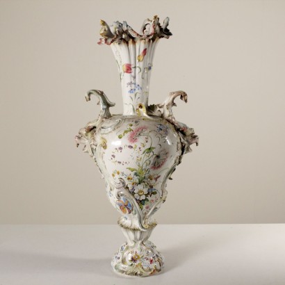{* $ 0 $ *}, neun Vase, Bassano Vase, Keramikvase, Bassanese Vase, polychrome Keramikvase, antike Vase, antike Vase, 900 Vase, frühe 900 Vase