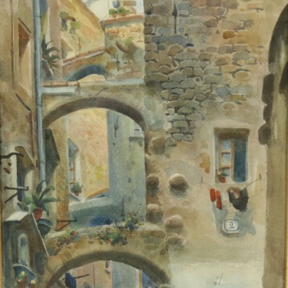 Pair of watercolors by Michele Allavena