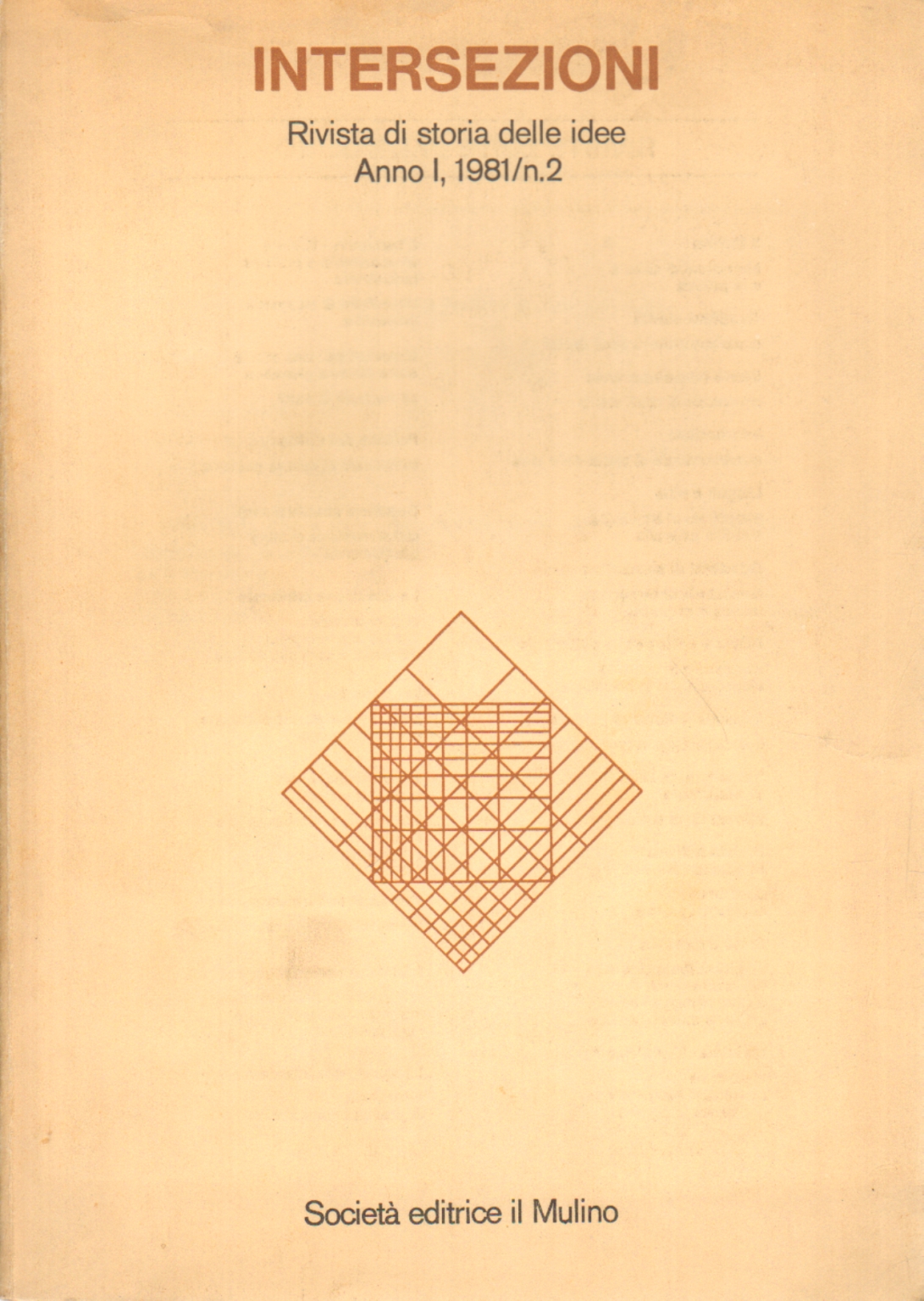 Intersections, Journal of the history of ideas Year I , AA.VV.
