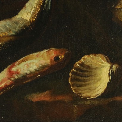 Nature morte avec des poissons et shell