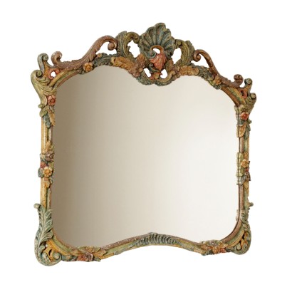 {* $ 0 $ *}, decorated mirror, antique mirror, antique mirror, antique mirror, 900 mirror, half 900 mirror, lacquered wood mirror