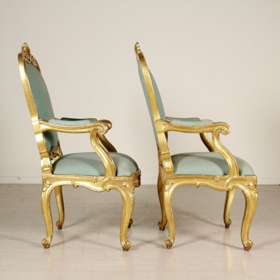 Pair of armchairs, late Baroque - side