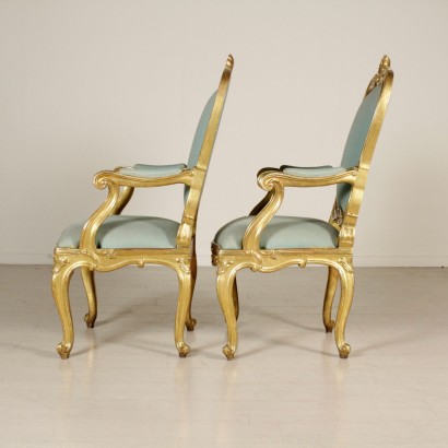 Pair of armchairs, late Baroque - side