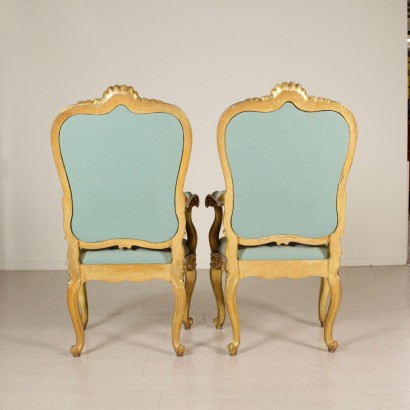 Pair of armchairs, late Baroque - backrest