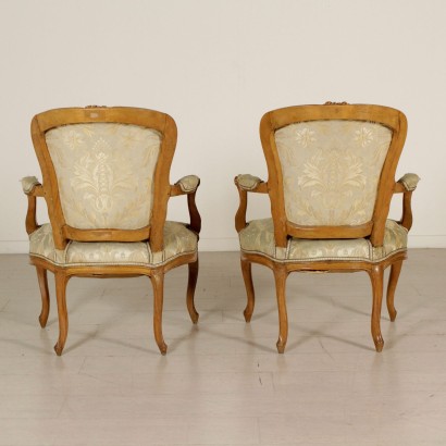 Pair of Revival Armchairs - back