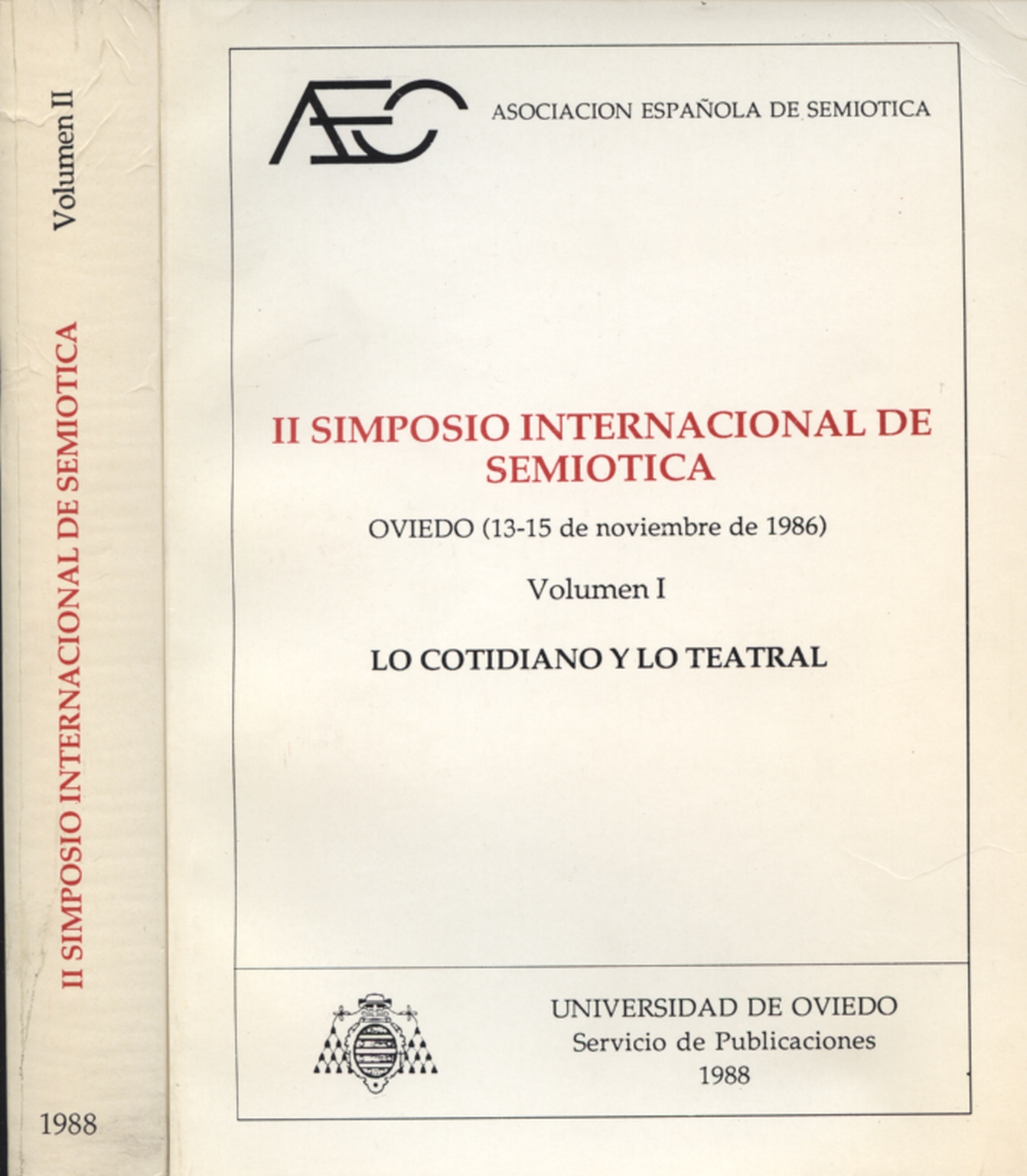 Investigaciones semioticas II (2 vols.), Asociacion Espanola de Semiotik