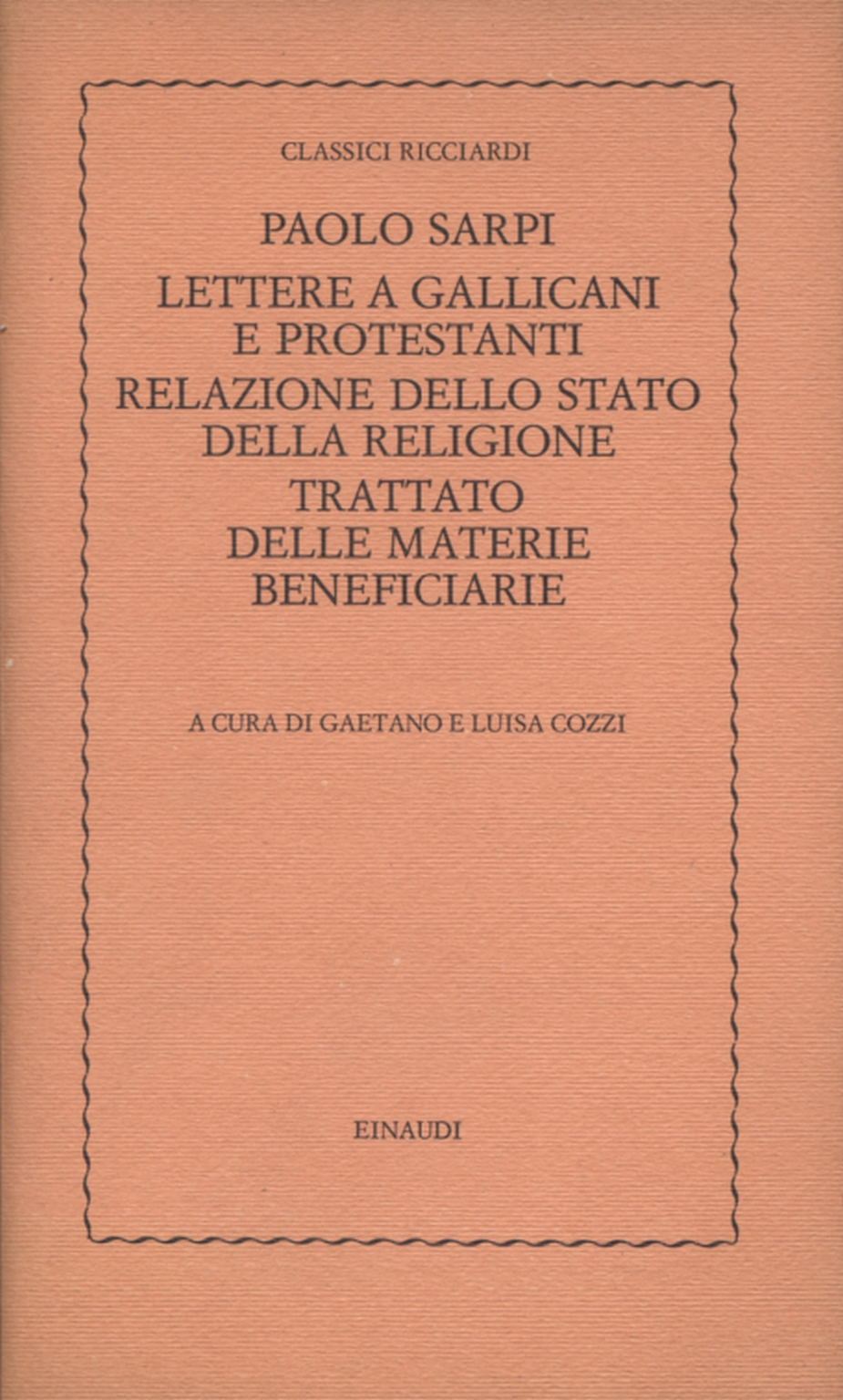 Buchstaben a gallicani und protestanten, und der "Bericht, Paolo Sarpi