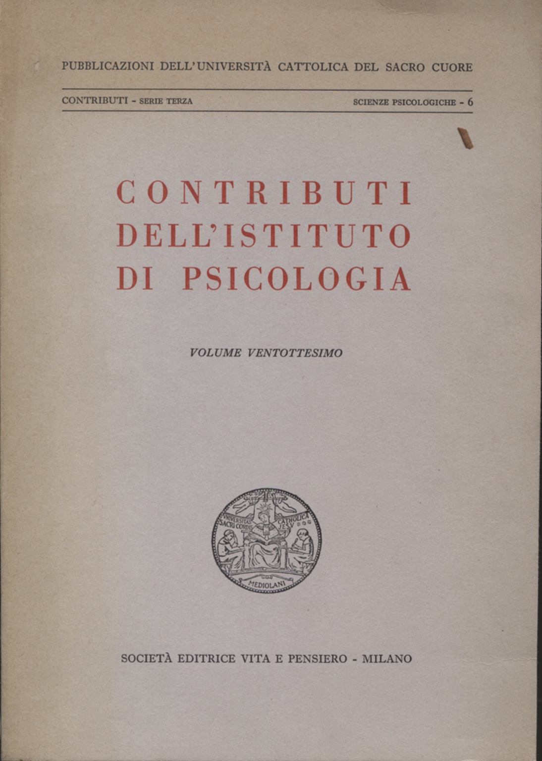 Contributions of the Institute of psychology (Volume Ve, AA.VV.