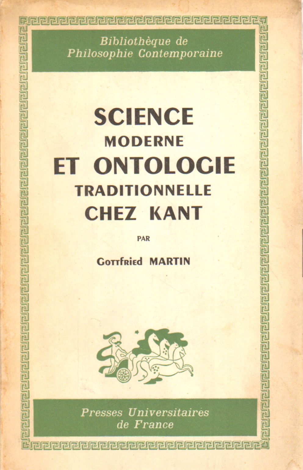 Science moderne et ontologie traditionnelle chez K, Gottfried Martin