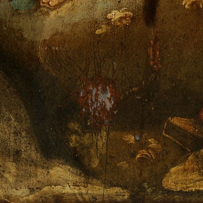 La Madone du rosaire avec l'Enfant et les saints-détail