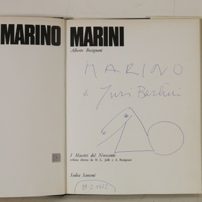 Libro autografato di Marino Marini-particolare
