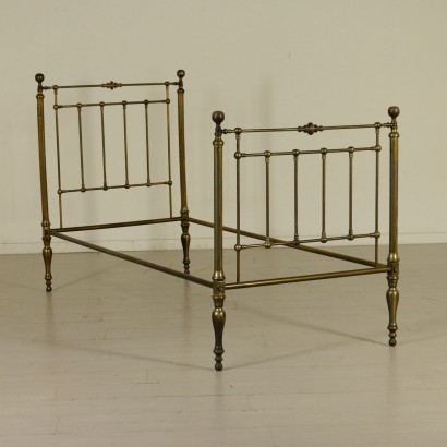 Pair of brass beds