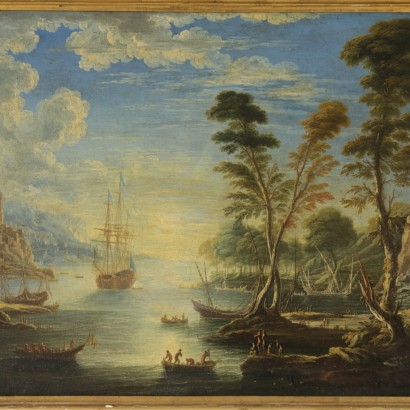 Marine Landscape with Tower - detail