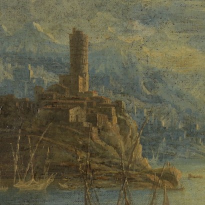 Marine Landscape with Tower - detail