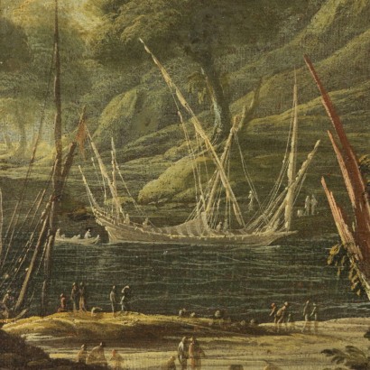 Marine Landscape with Tower - detail