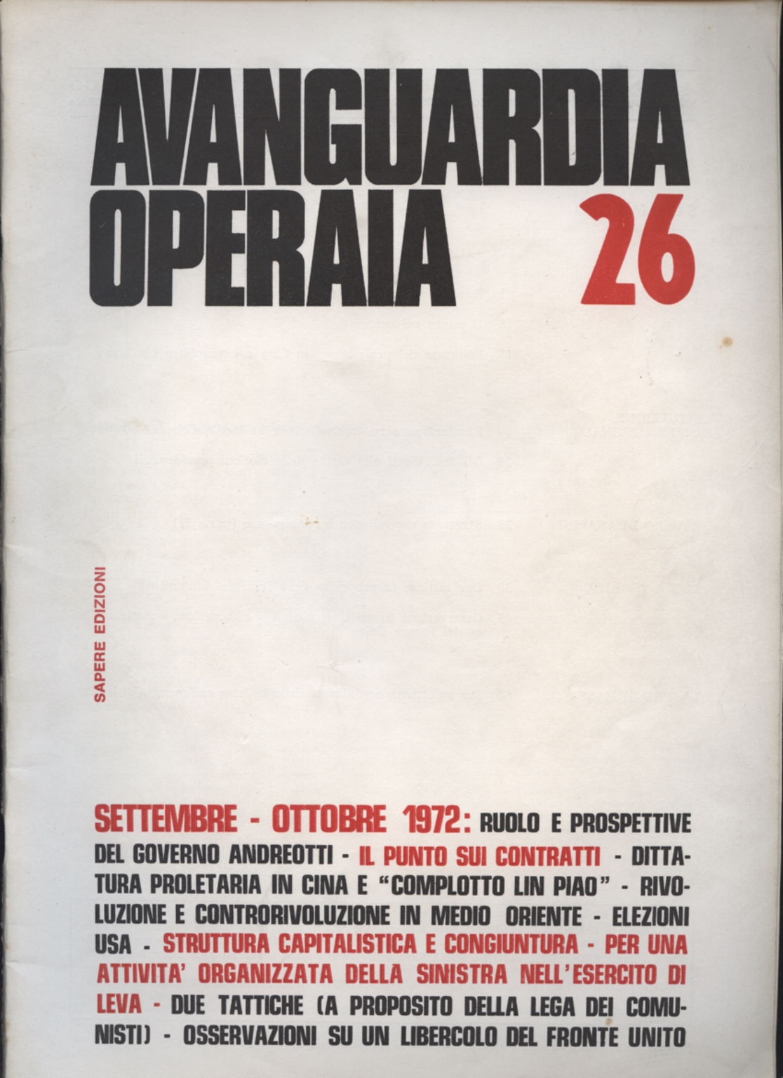 Avanguardia Operaia n. 26 settembre-ottobre 1972, AA.VV.