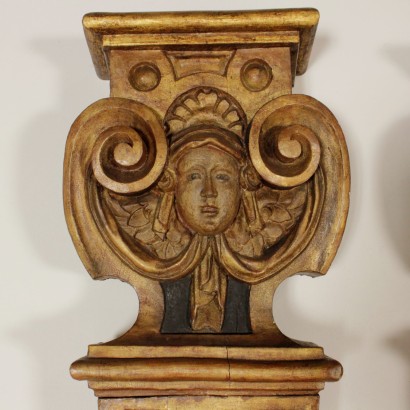 Pair of Wood Caryatids