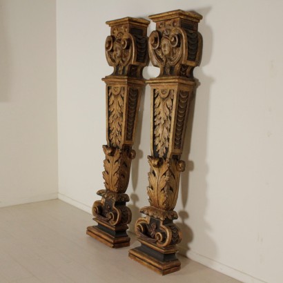 Pair of Wood Caryatids