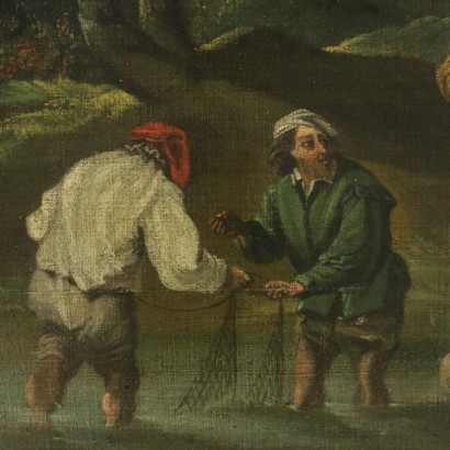 Landscape with Figures and Fishing Scene-particular