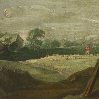 Landscape with Figures and Fishing Scene-particular