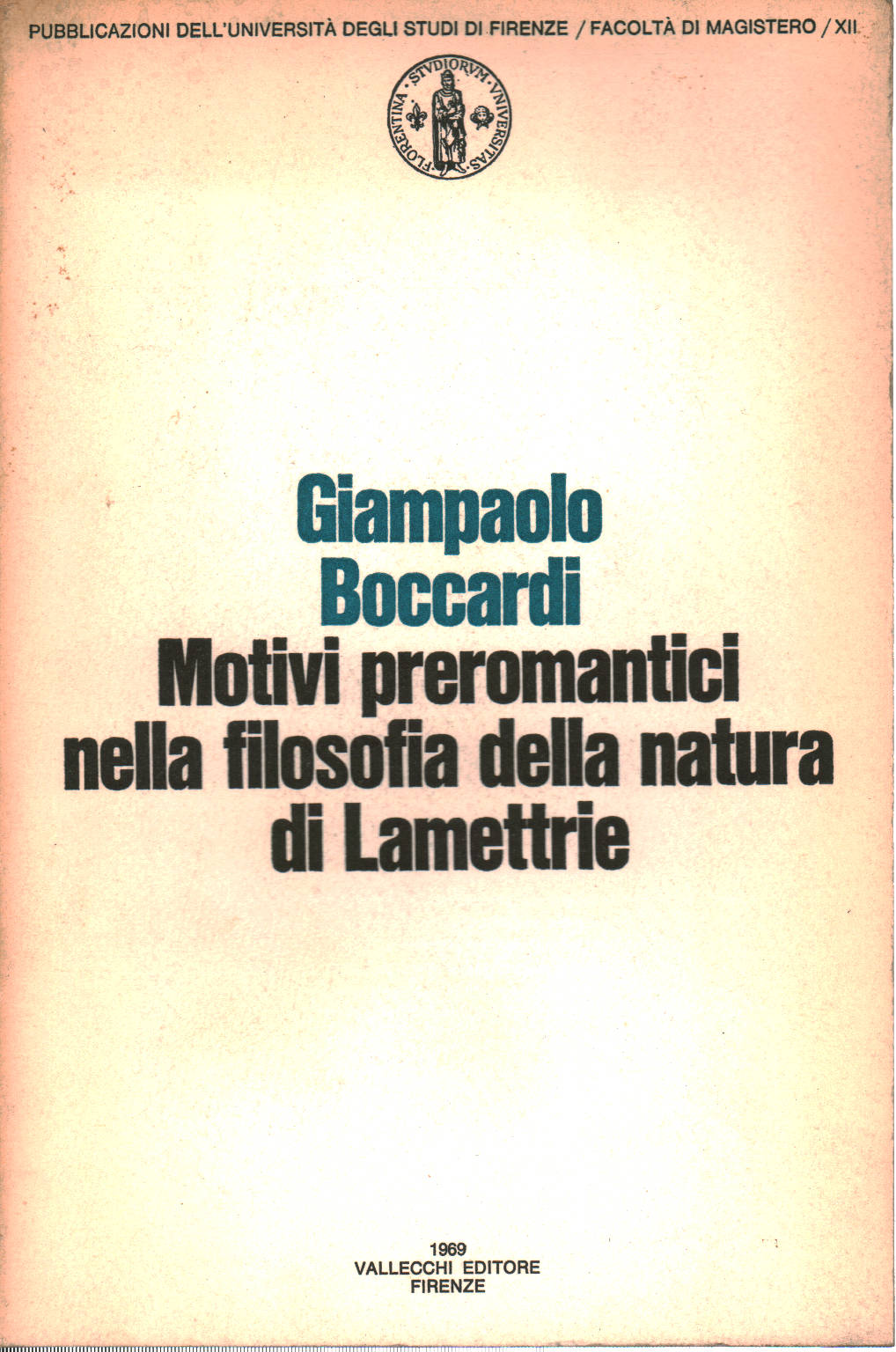 Motivi preromantici nella filosofia della natura d, Giampaolo Boccardi