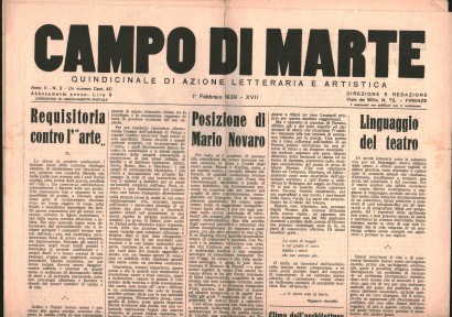 Campo di Marte Quindicinale di azione letteraria e artistica Anno II n. 3 1 Febbraio 1939