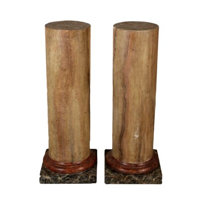 Pair of Columns Made of Scagliola