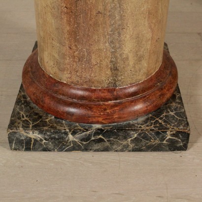 Pair of Columns Made of Scagliola