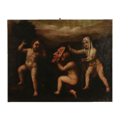 Peinture Allegorique Huile sur Toile Italie XVIII Siècle