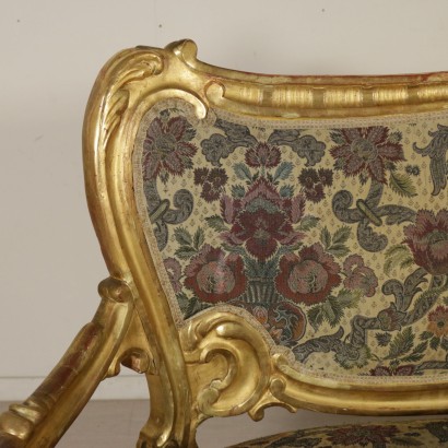 Three Seater Gilded Sofa Italy 19th Century