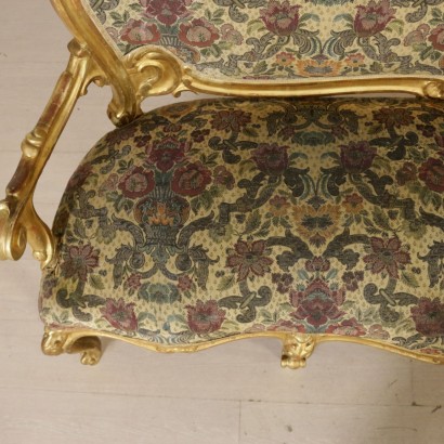 Three Seater Gilded Sofa Italy 19th Century