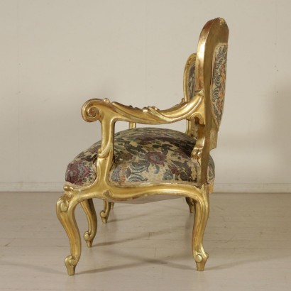 Three Seater Gilded Sofa Italy 19th Century