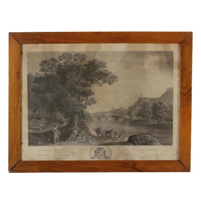 Antique painting-landscape Painting - View of the City of Cesena