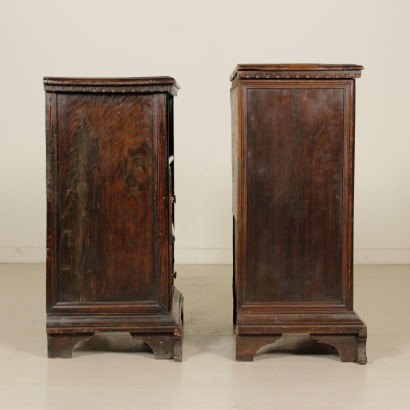 antiques, nightstand, antiques nightstand, antique nightstands, antique Italian nightstand, antique nightstand, neoclassical nightstand, bedside tables from the 1900s, antique woods, pair of nightstands.