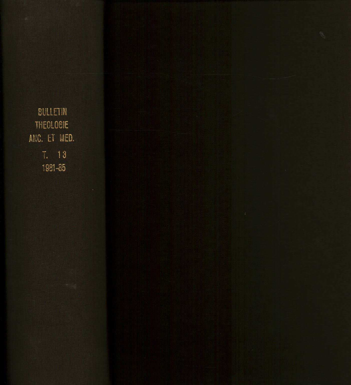 Bulletin de Théologie ancienne et médiévale Tome X, AA.VV.