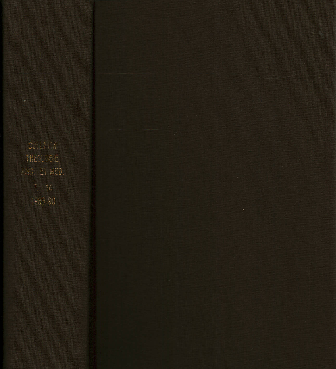 Bulletin de Théologie ancienne et médiévale Tome X, s.a.