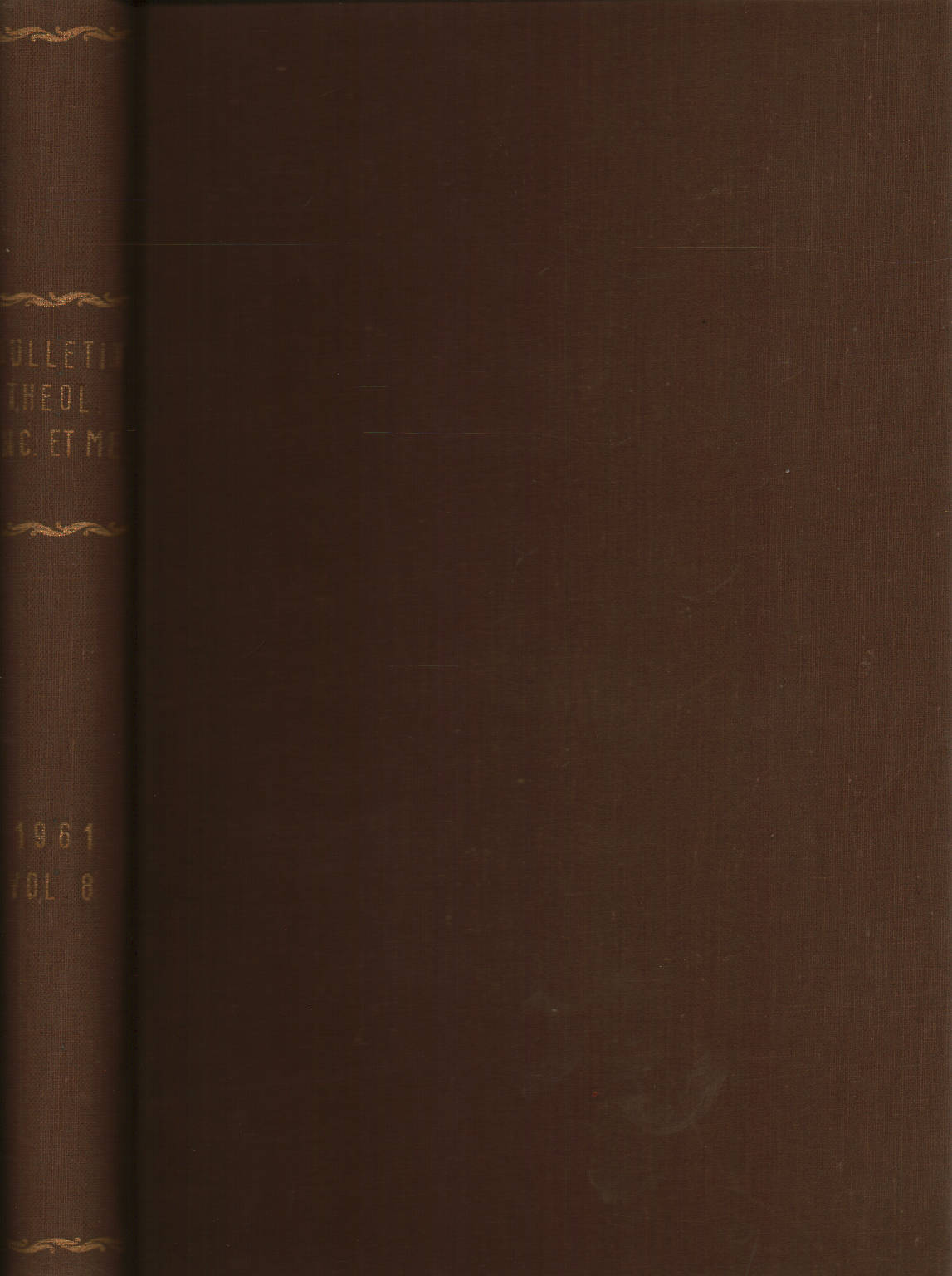 Bulletin de Théologie ancienne et médiévale Tomo V, AA.VV.