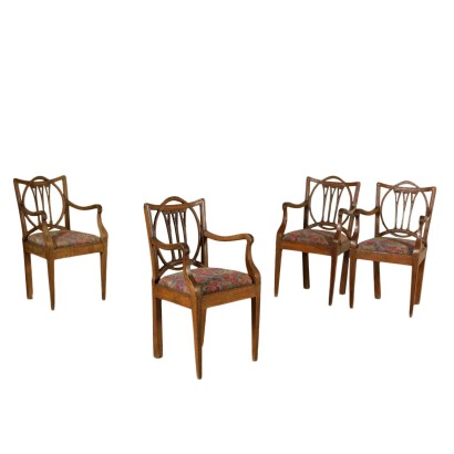 Set of Four Neoclassical Armchairs