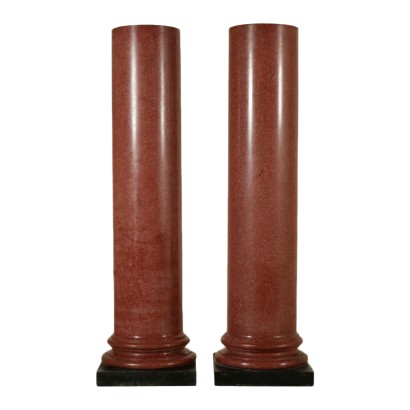 Couple De Colonnes En Faux Porphyre