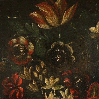 Bodegón con jarrón de flores-detalle