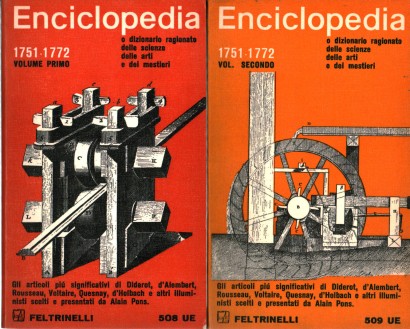 Enciclopedia o dizionario ragionato delle scienze, delle arti e dei mestieri (1751-1772) (2 Volumi)