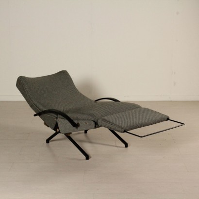 Armchair Designed by Osvaldo Borsani Metal Fabric Vintage Italy 1950s