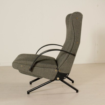 Armchair Designed by Osvaldo Borsani Metal Fabric Vintage Italy 1950s