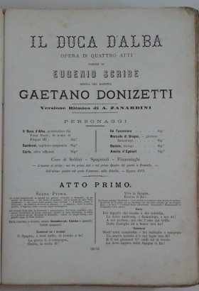 Le Duc d'Albe ouvrage posthume de G. Donizetti, Paro, Gaetano Donizetti